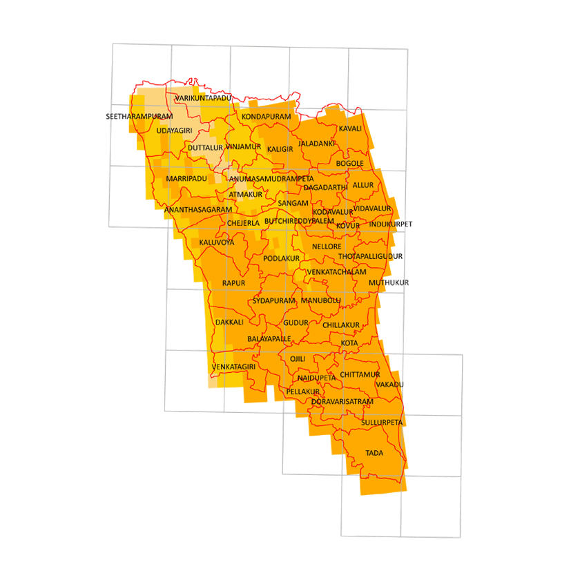 Storm surge inundation map for cyclone with wind speed